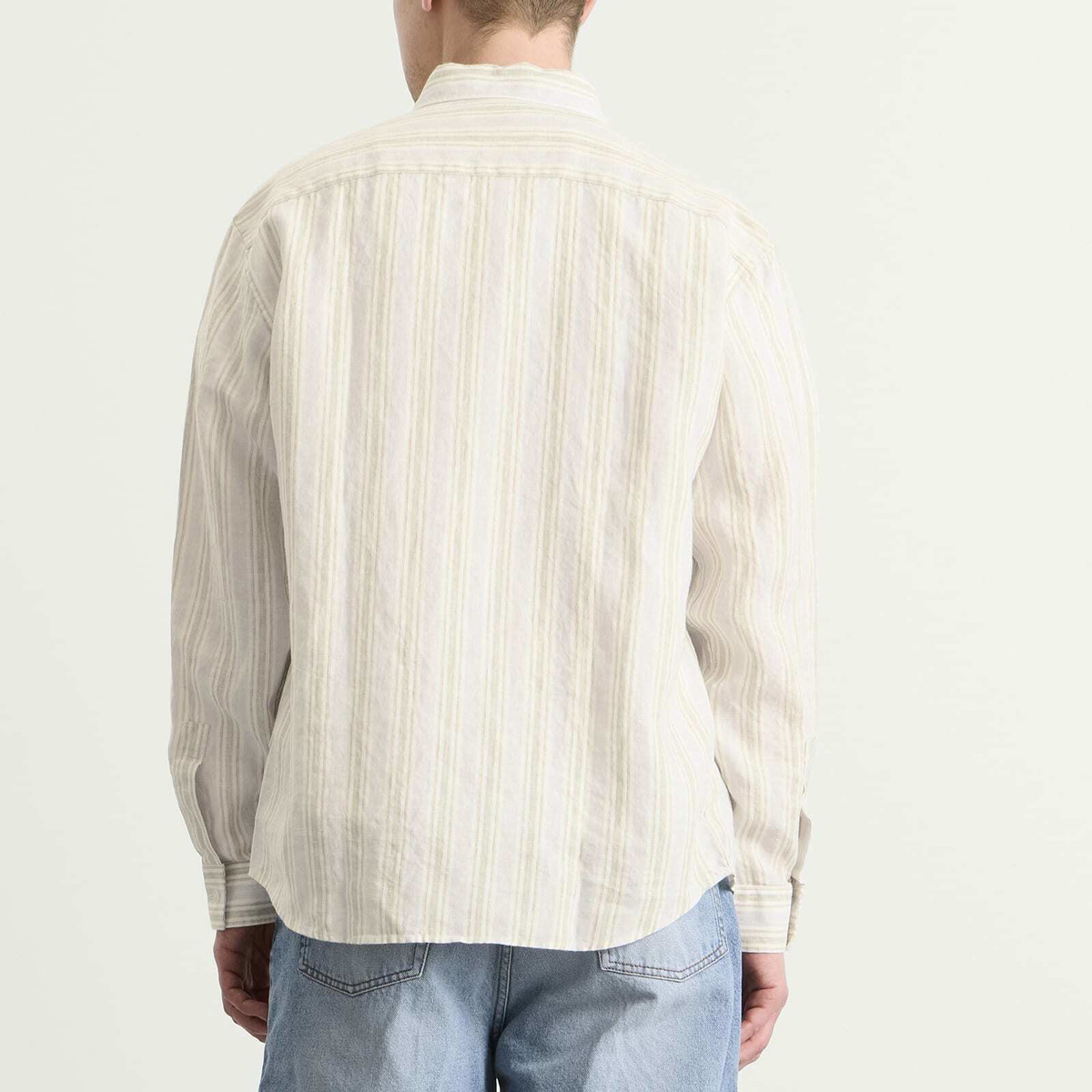 NN07 Men's Deon Stripe Shirt in Mint Stripe