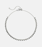 Kamyen Heart 18kt white gold and enamel choker with diamonds