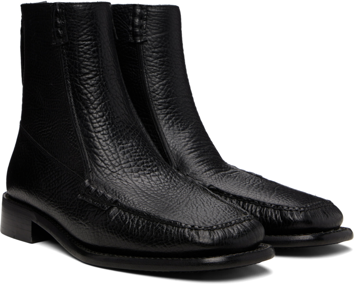 HEREU Black Quadra Grainy Boots