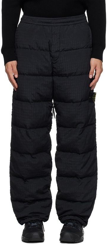 Photo: Stone Island Black Quilted Down Sweatpants