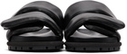 Dries Van Noten Black Leather Padded Sandals