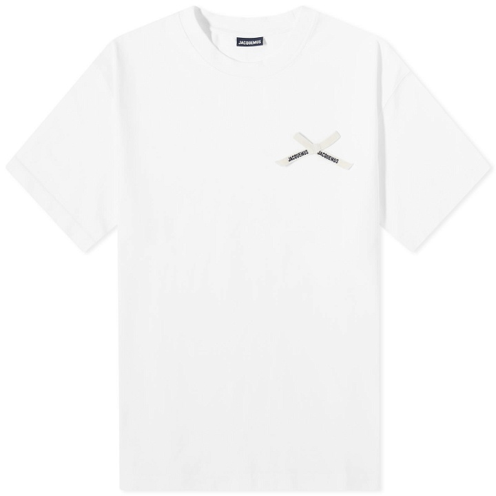 Photo: Jacquemus Men's Bow Logo T-Shirt in White