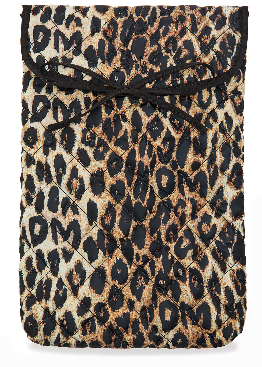 Damson Madder Leopard-print Quilted Shell Laptop Case - One Size