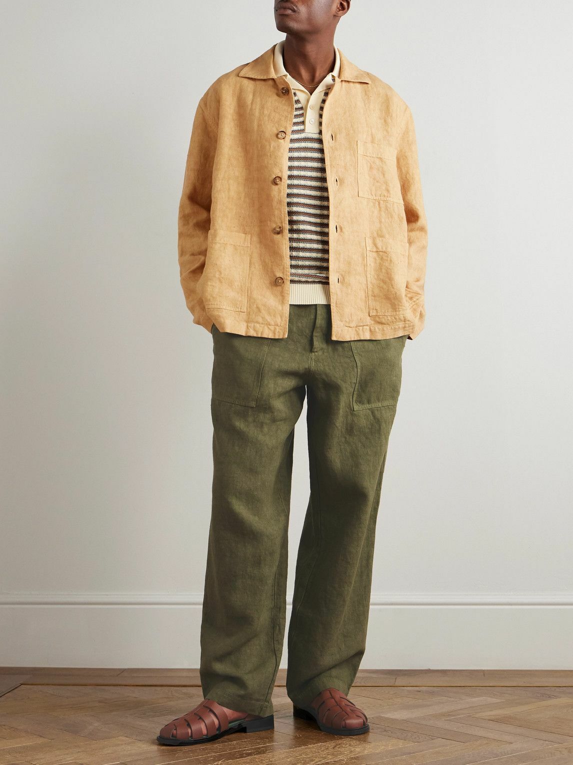 Federico Curradi - Wide-Leg Linen Trousers - Green