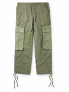 Greg Lauren - Wide-Leg Patchwork Cotton-Canvas Drawstring Cargo Trousers - Green