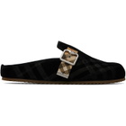 Burberry Black Check Suede Urchin Loafers