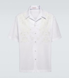 Valentino Embroidered cotton poplin bowling shirt