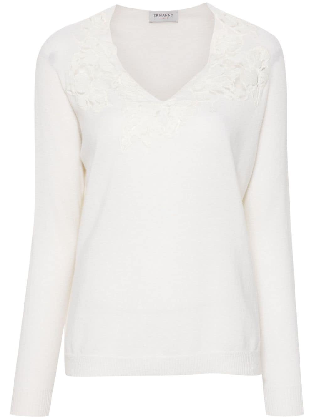 ERMANNO - Wool V-necked Sweater