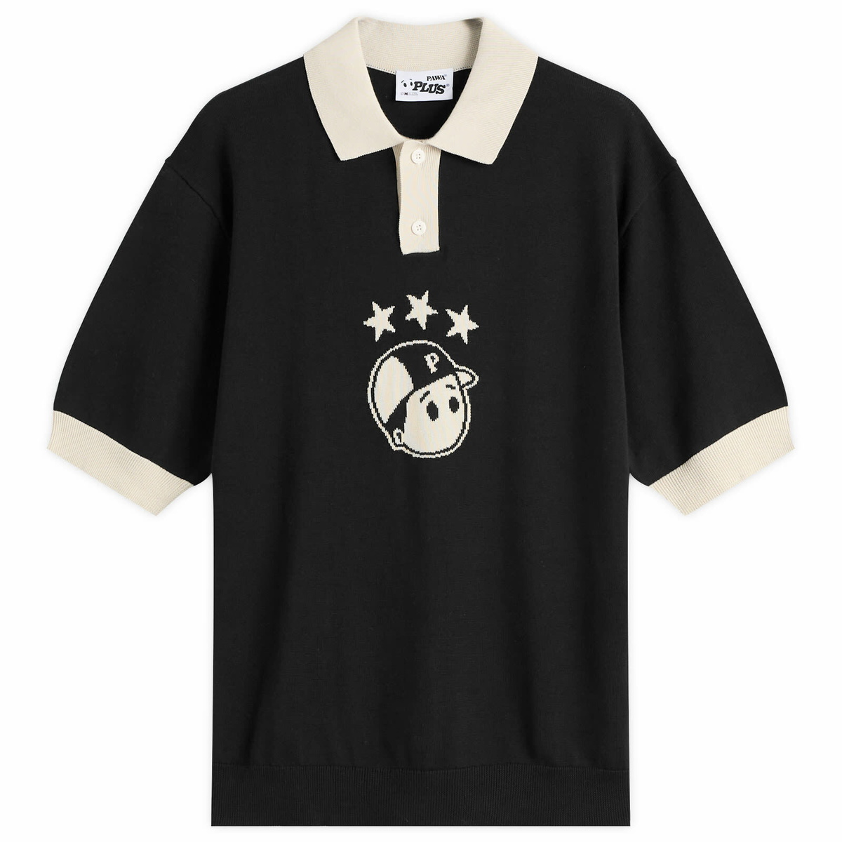 Pawa Speed Sports Men's Footie Knit Polo in Black