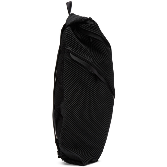 Pleats Please Issey Miyake Black Bias Pleats Backpack Pleats