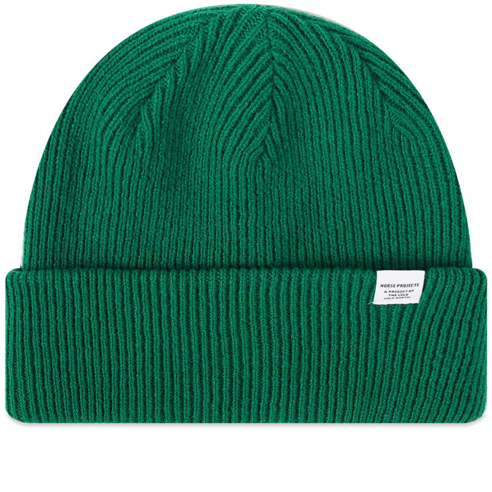 Norse Projects Men's Norse Beanie in Bottle Green Norse Projects