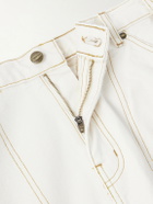 Cherry Los Angeles - Paint-Splattered Distressed Straight-Leg Jeans - White