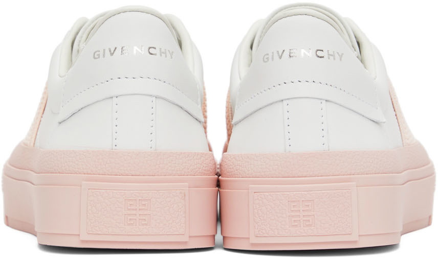 Givenchy White & Pink City Court Slip-On Sneakers