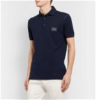 Dolce & Gabbana - Slim-Fit Logo-Appliquéd Cotton-Piqué Polo Shirt - Blue