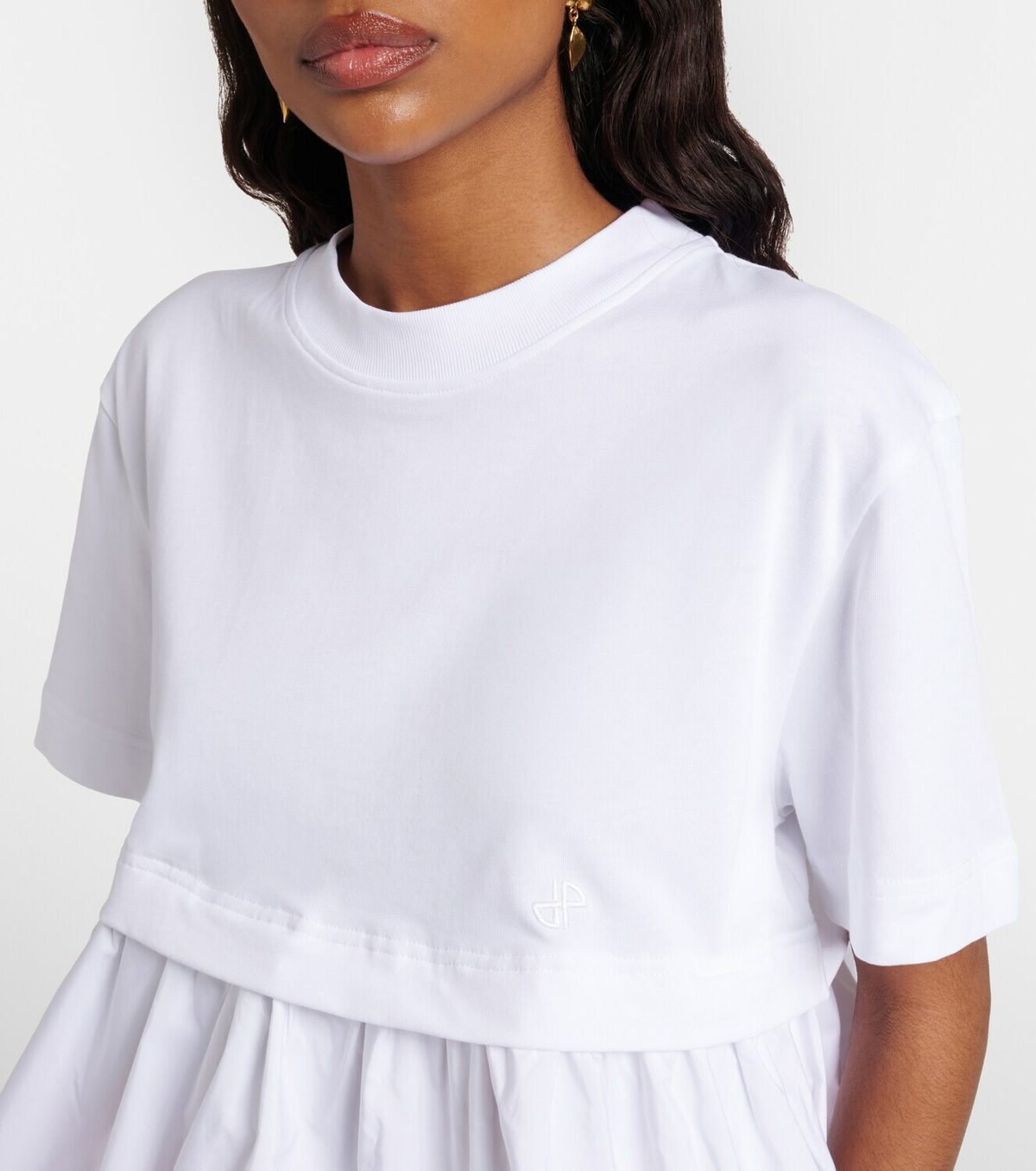 Patou Cotton jersey and faille T-shirt