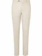 Canali - Slim-Fit Straight-Leg Linen Suit Trousers - Neutrals