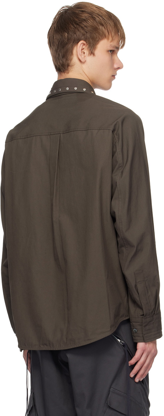 NVRFRGT Brown Detachable Collar Shirt