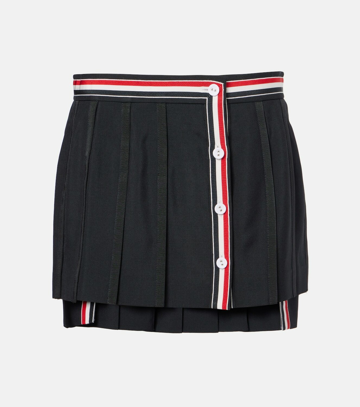 Thom Browne Asymmetric wool-blend miniskirt
