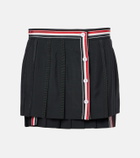 Thom Browne Asymmetric wool-blend miniskirt