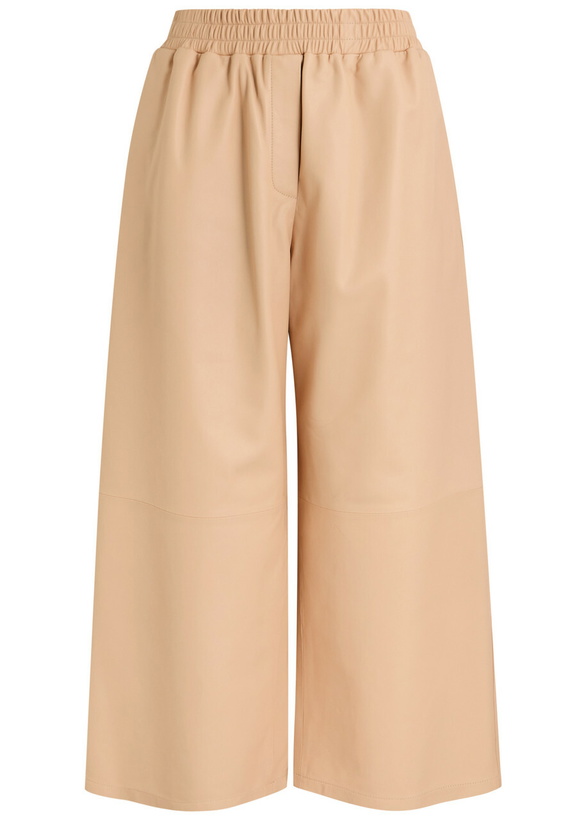 Photo: Arma Elizabeth Wide-leg Leather Trousers Beige
