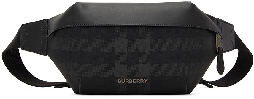 Burberry Men's Sonny Charcoal Check Crossbody Bag