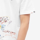 Men's AAPE x Jean Michel Basquiat Moon Face T-Shirt in White