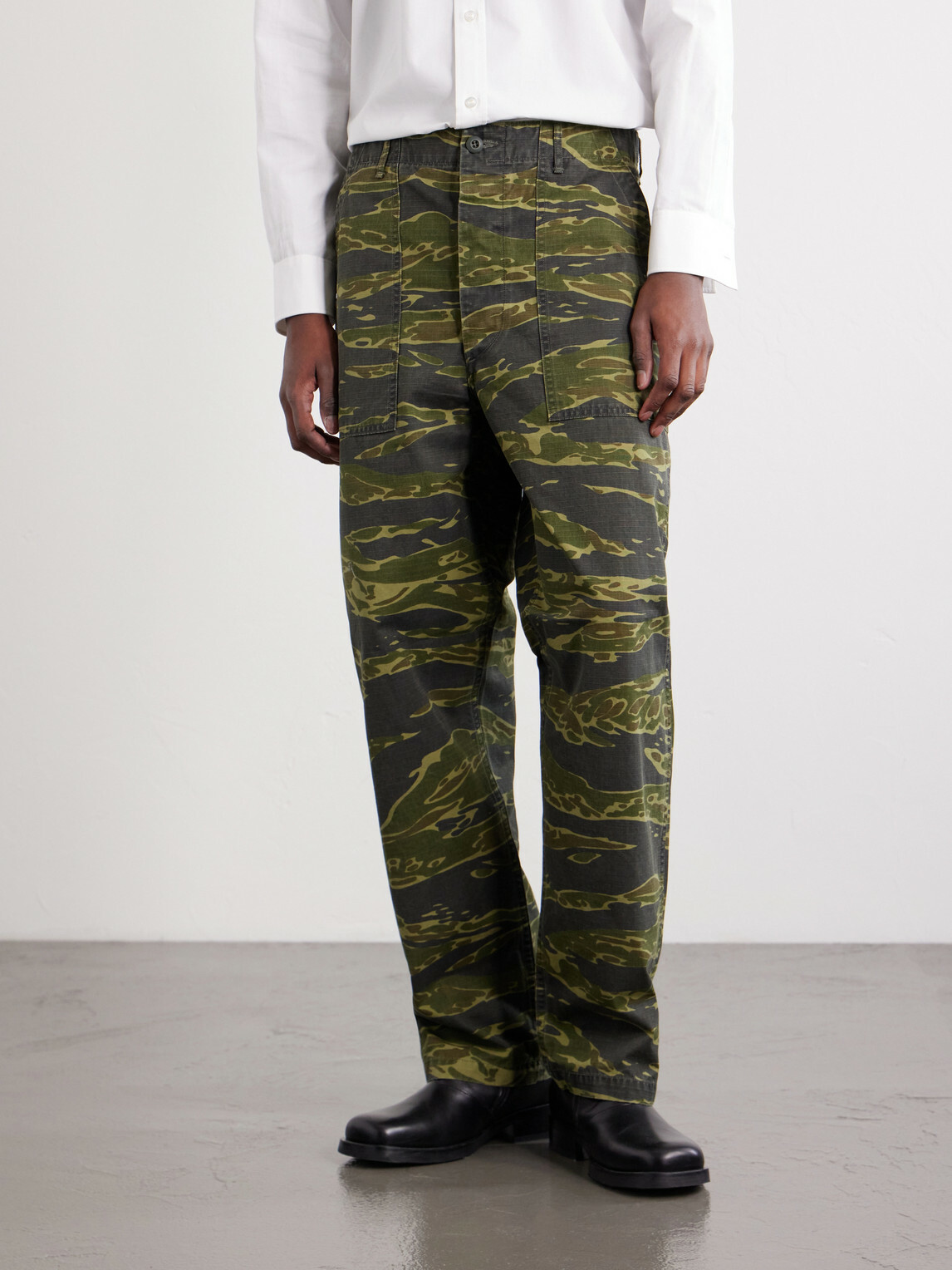 OrSlow - U.S. Army Fatigue Printed Straight-Leg Rip-Stop Cotton Trousers - Green