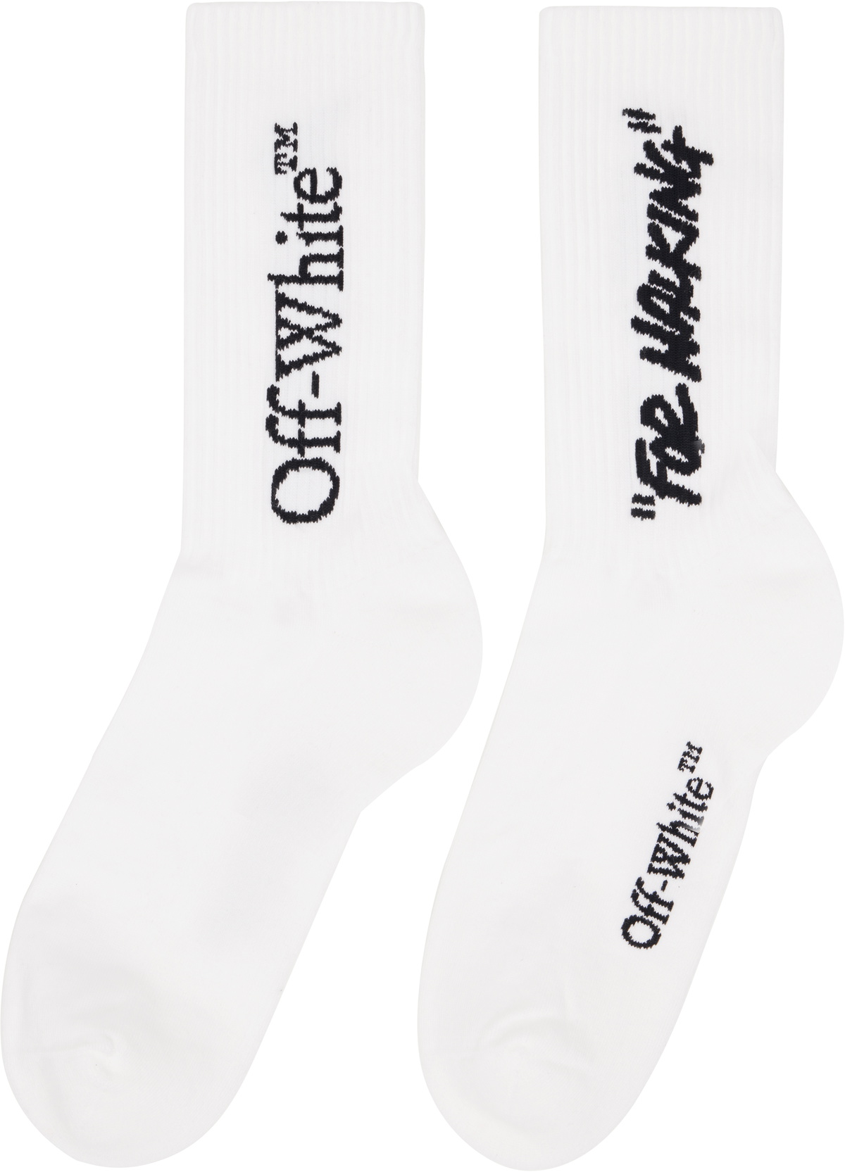 Off-White White Quote Mid Socks Off-White