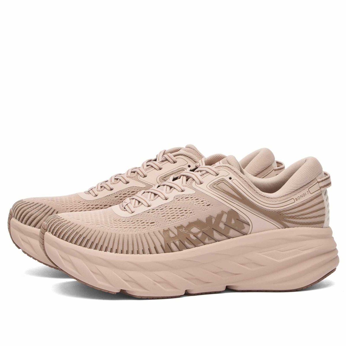 HOKA ONE ONE Women's Bondi 7 Sneaker in Date Sugar/Date Syrup