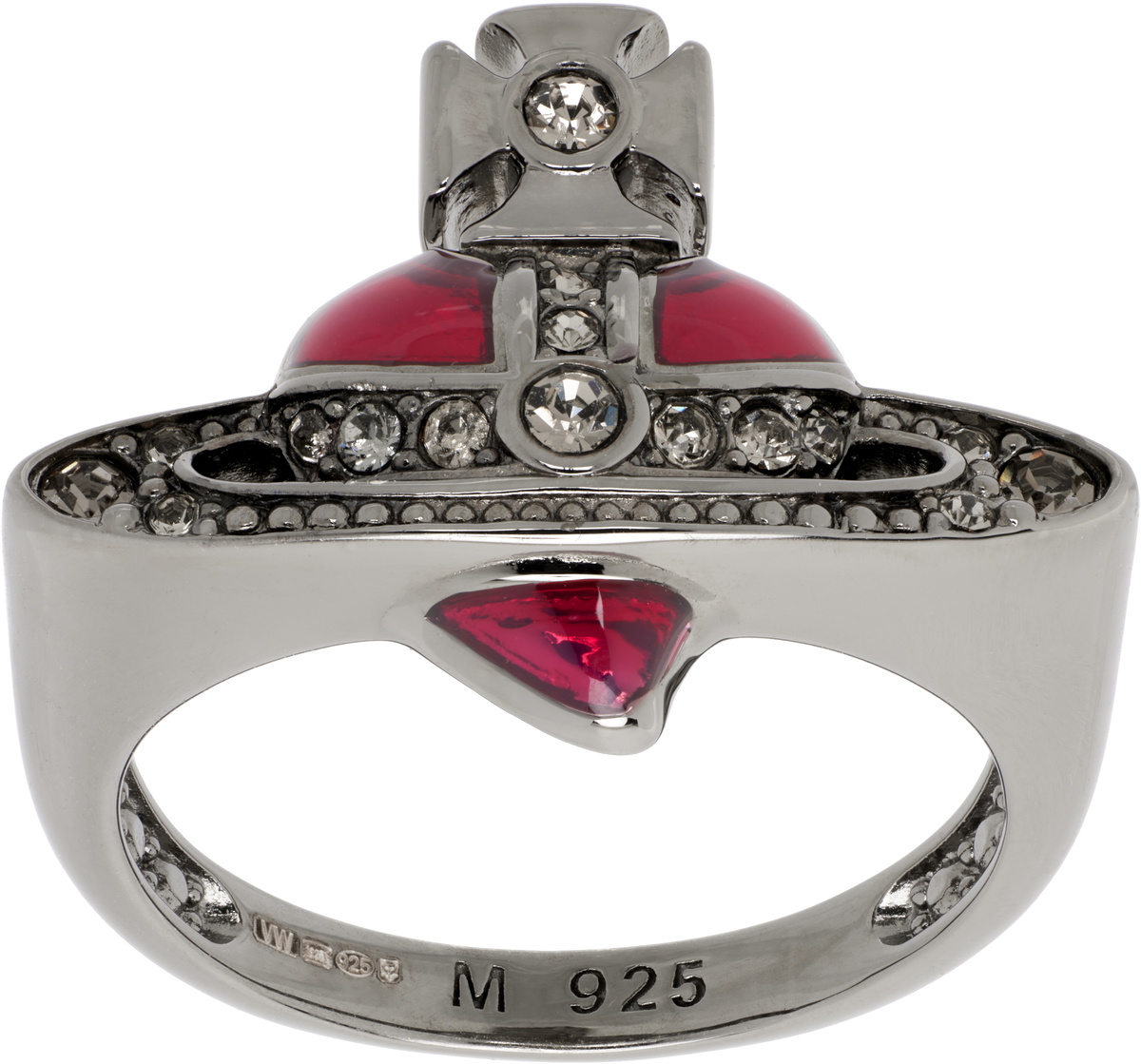 vivienne westwood DIAMANTE HEART リング Vivienne Westwood Gunmetal New Diamante Heart Ring Vivienne Westwood