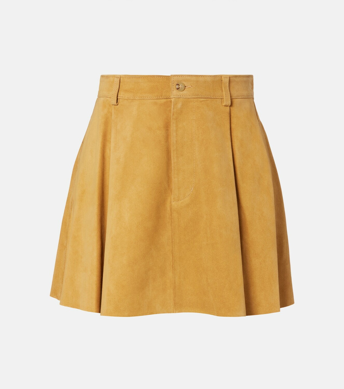 Polo Ralph Lauren High-rise pleated suede skirt