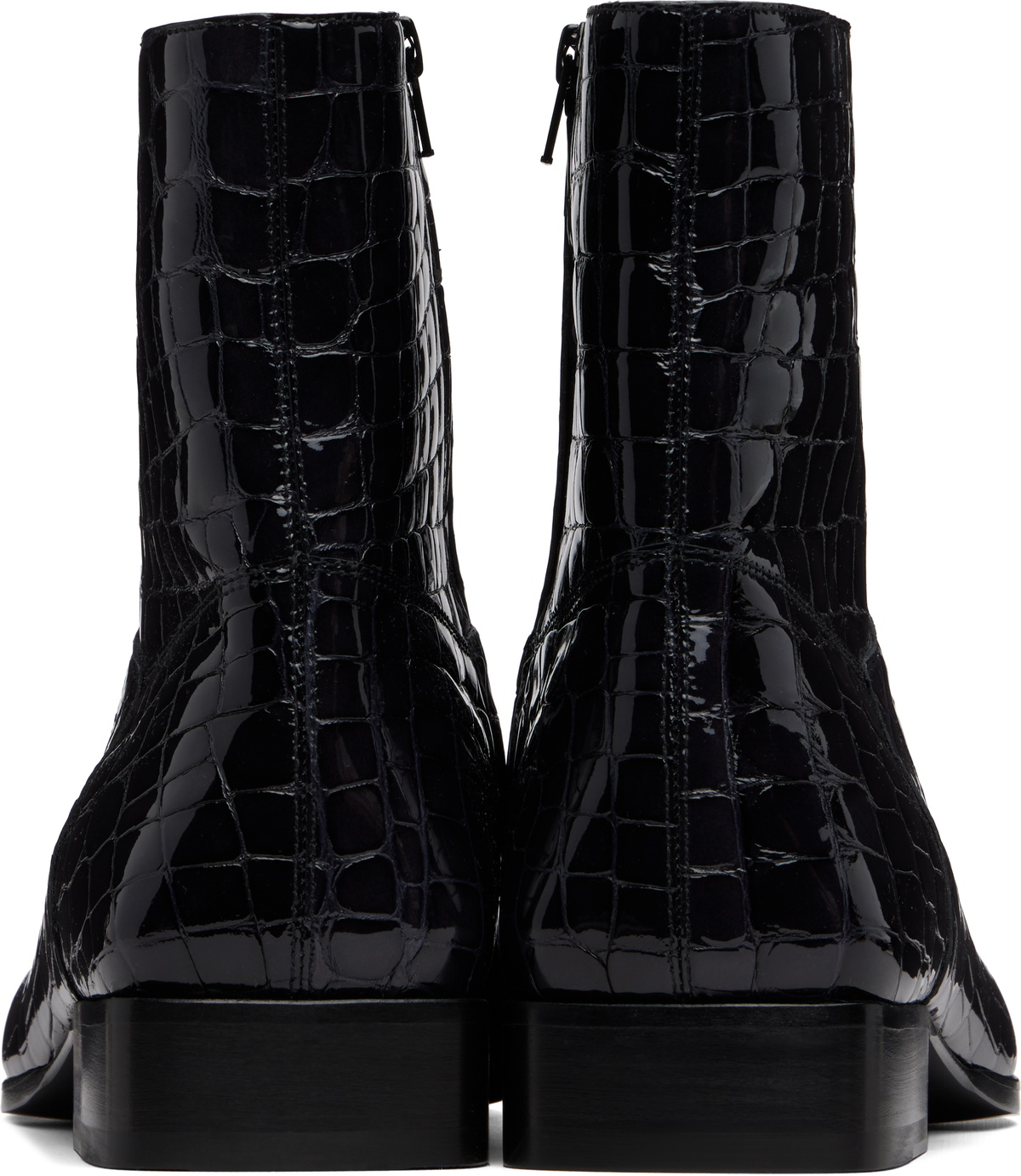 Fear of God Navy Croc-Embossed Ankle Boots