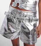 Rabanne Metallic cotton high-rise shorts