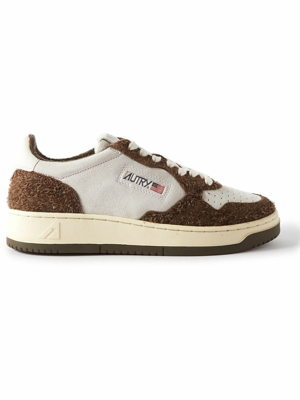 Photo: Autry - Medalist Leather-Trimmed Suede Sneakers - White