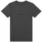 Maison Margiela Men's Embroidered Text Logo T-Shirt in Dark Grey Melange