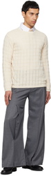 NULLUS Off-White Cube Texture Knit Sweater