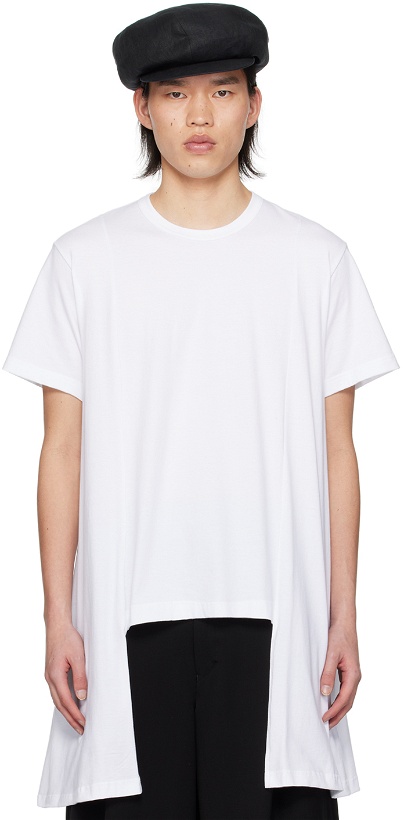Photo: Comme des Garçons Homme Plus White Asymmetric T-Shirt