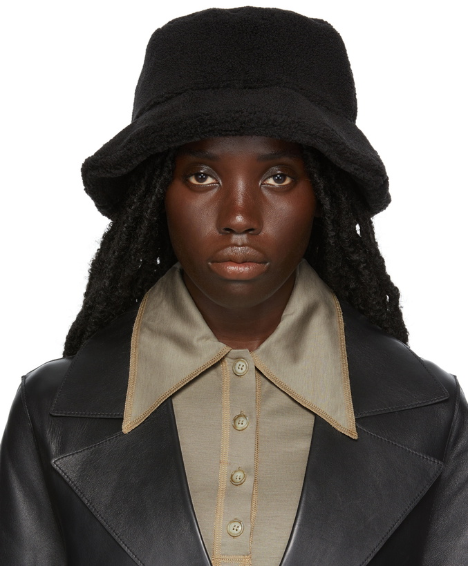 Photo: Stand Studio Black Faux-Shearling Wera Bucket Hat