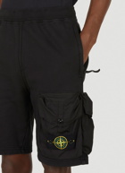Compass Patch Bermuda Shorts in Black