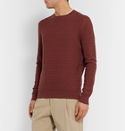 Ermenegildo Zegna - Slim-Fit Textured-Wool Sweater - Red