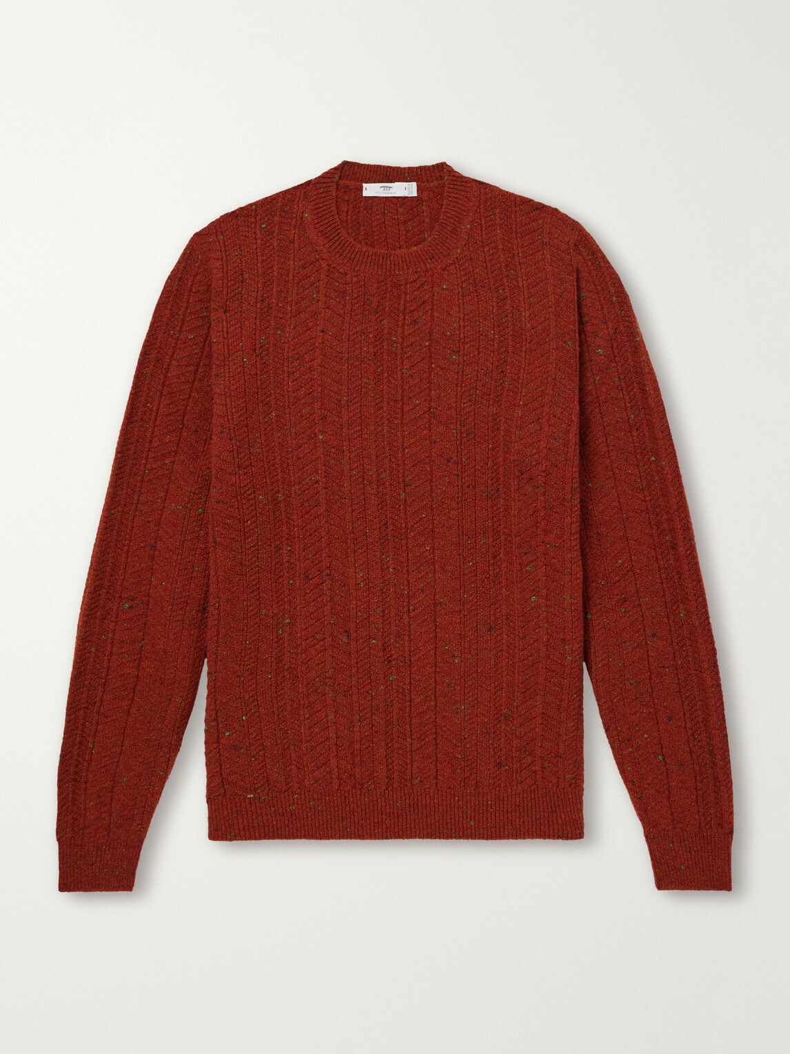 Inis Meáin - Herringbone Merino Wool and Cashmere-Blend Sweater - Red