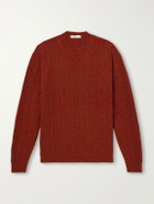 Inis Meáin - Herringbone Merino Wool and Cashmere-Blend Sweater - Red