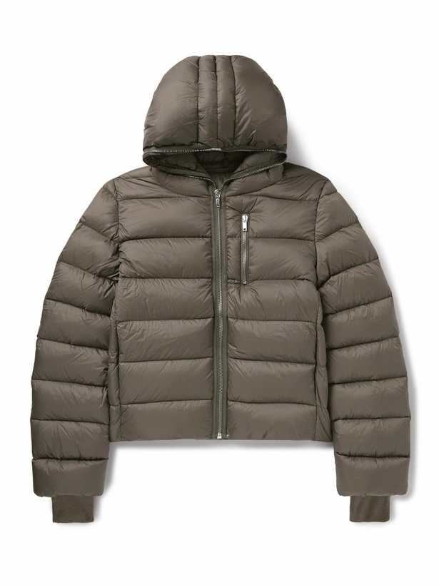 Photo: Rick Owens - Slim-Fit Quilted Shell Down Hooded Jacket - Brown