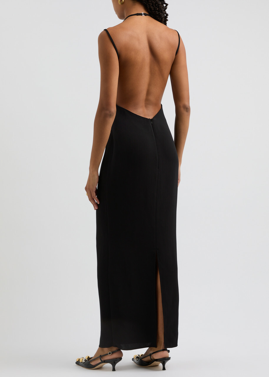 Paris Georgia Tina Sequin-embellished Open-back Maxi Dress Black Paris  Georgia