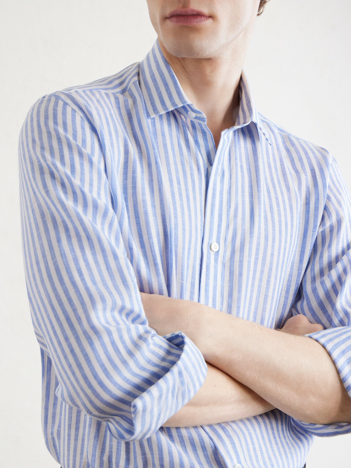 Charvet - Striped Linen Shirt - Blue