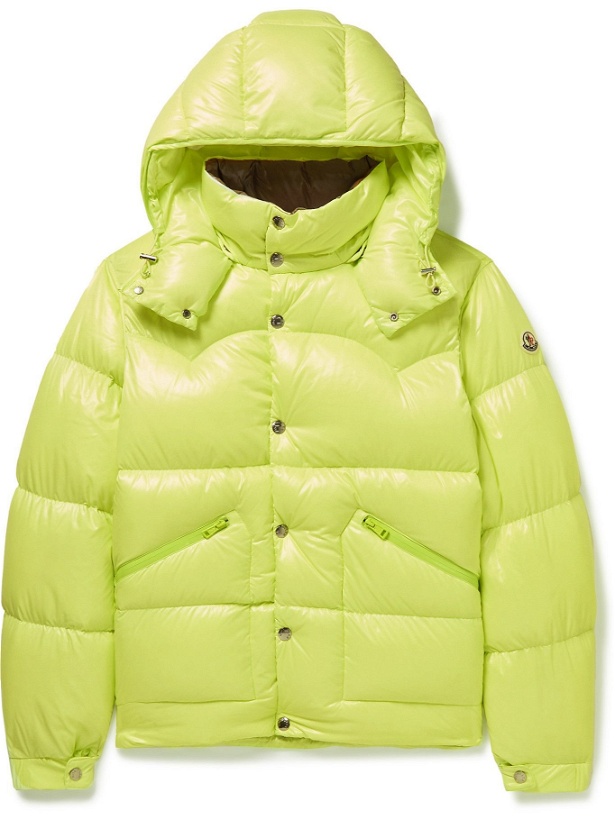 Photo: Moncler - Coutard Hooded Quilted Glossed-Shell Down Jacket - Yellow