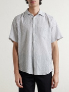 Portuguese Flannel - Aaron Striped Cotton and Linen-Blend Shirt - White