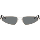 Valentino Silver & Black Metal Cat-Eye Sunglasses