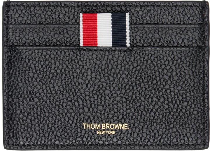 Photo: Thom Browne Black Pebbled Leather Card Holder