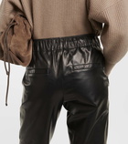 Brunello Cucinelli Mid-rise leather pants